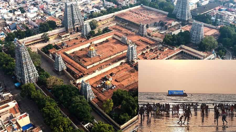 Meenakshi Amman Temple and Juhu Beach